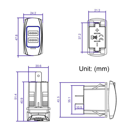 Car 4.8A Double-sided Mobile Phone Charger - Car Charger by buy2fix | Online Shopping UK | buy2fix