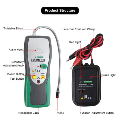 DUOYI DY25 Car Tester Cable Short & Open Circuit Finder Tester Tracer Diagnose Tone Line Finder - In Car by buy2fix | Online Shopping UK | buy2fix