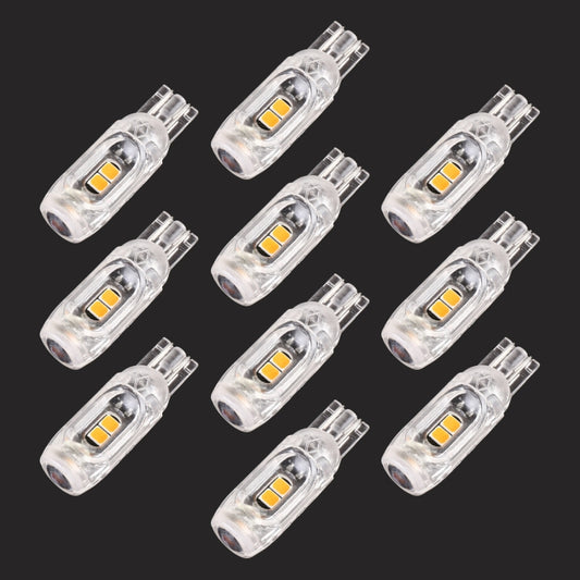 10 PCS T10 DC12V / 1W Car Clearance Light 5LEDs SMD-3030 Lamp Beads (Yellow Light) - In Car by buy2fix | Online Shopping UK | buy2fix