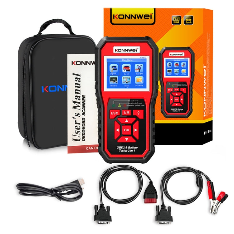 KONNWEI KW870 2 in 1 Car OBD2 Fault Diagnosis + Battery Tester - Code Readers & Scan Tools by KONNWEI | Online Shopping UK | buy2fix