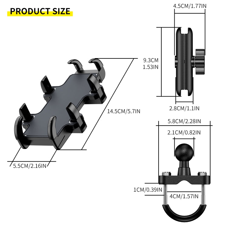 CS-1722A1 Motorcycle Handlebar Octopus Aluminum Alloy Phone Holder - In Car by buy2fix | Online Shopping UK | buy2fix