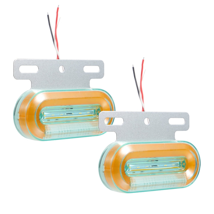 2 PCS 24V 12LED Car Oval Side Lamp (Red Light) - In Car by buy2fix | Online Shopping UK | buy2fix