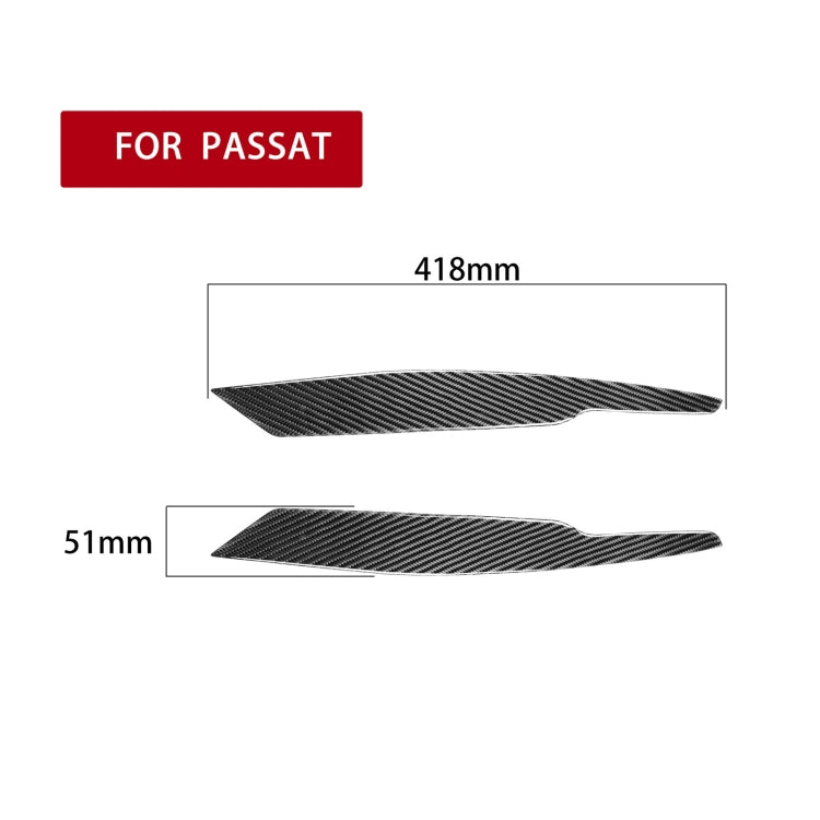 2 PCS / Set Carbon Fiber Car Lamp Eyebrow Decorative Sticker for Volkswagen Passat B6 3C 2005-2010, Drop Glue Version - In Car by buy2fix | Online Shopping UK | buy2fix