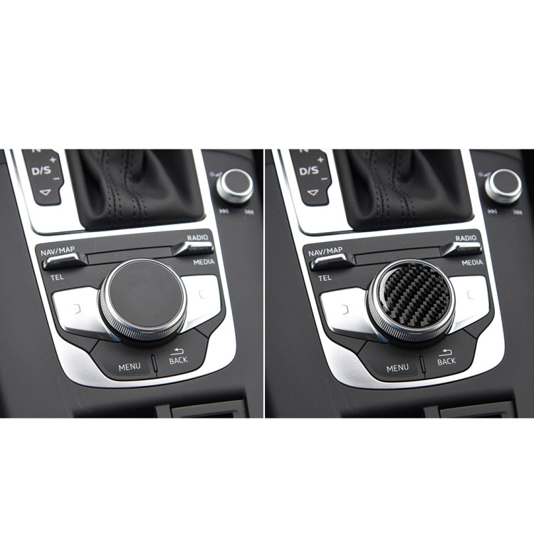 Car Carbon Fiber Central Control Knob Decorative Sticker for Audi A3 / A4L 2014-2019, Left and Right Drive Universal - In Car by buy2fix | Online Shopping UK | buy2fix