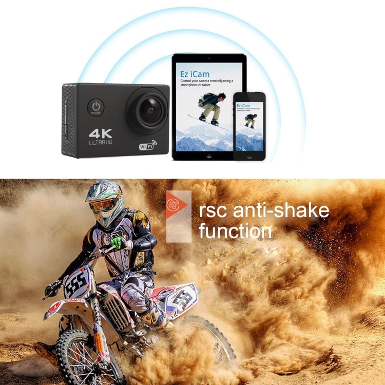 F60 2.0 inch Screen 170 Degrees Wide Angle WiFi Sport Action Camera Camcorder with Waterproof Housing Case, Support 64GB Micro SD Card(Silver) - DJI & GoPro Accessories by buy2fix | Online Shopping UK | buy2fix