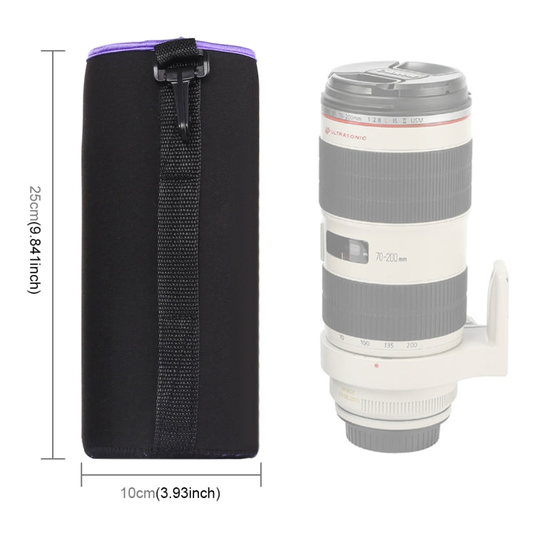 SLR Camera Lens Bag Micro Single Lens Bag Lens Inner Bile Bag Waterproof Protective Case Plus Velvet Thickening, Diameter: 10cm, Height: 25cm(Purple) - Camera Accessories by buy2fix | Online Shopping UK | buy2fix