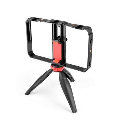 YELANGU PC203 YLG1801C Vlogging Live Broadcast LED Selfie Light Smartphone Video Rig Handle Stabilizer Plastic Bracket Tripod Kits - Camera Cage by YELANGU | Online Shopping UK | buy2fix