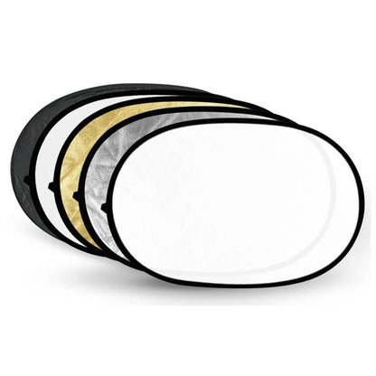 Godox FT05-1 100 x 150cm 5-in-1 Silver / Soft / Gold / White / Black Oval Folding Reflector Board - Camera Accessories by Godox | Online Shopping UK | buy2fix