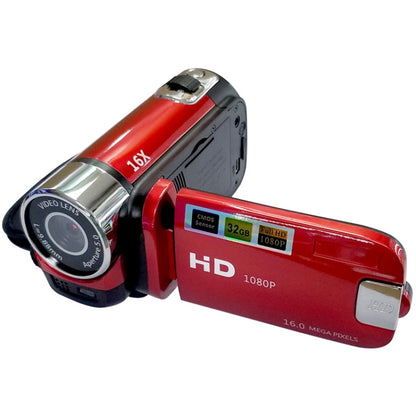 16X Digital Zoom HD 16 Million Pixel Home Travel DV Camera, UK Plug (Red) - Consumer Electronics by buy2fix | Online Shopping UK | buy2fix