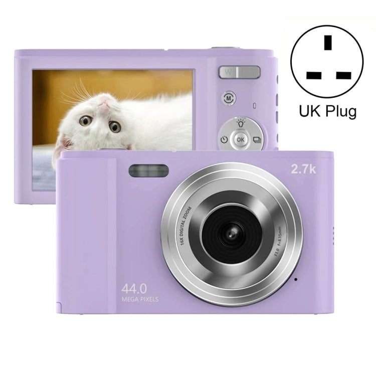 DC302 2.88 inch 44MP 16X Zoom 2.7K Full HD Digital Camera Children Card Camera, UK Plug (Purple) - Consumer Electronics by buy2fix | Online Shopping UK | buy2fix