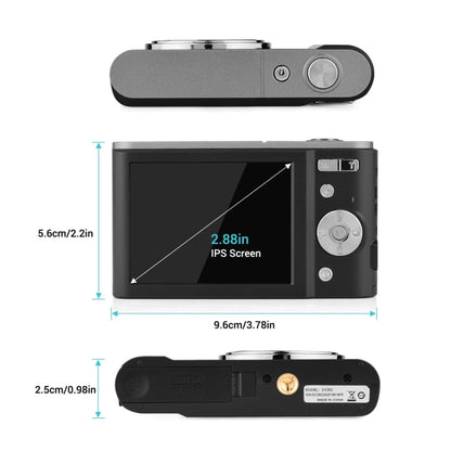 DC302 2.88 inch 44MP 16X Zoom 2.7K Full HD Digital Camera Children Card Camera, UK Plug (Black) - Consumer Electronics by buy2fix | Online Shopping UK | buy2fix