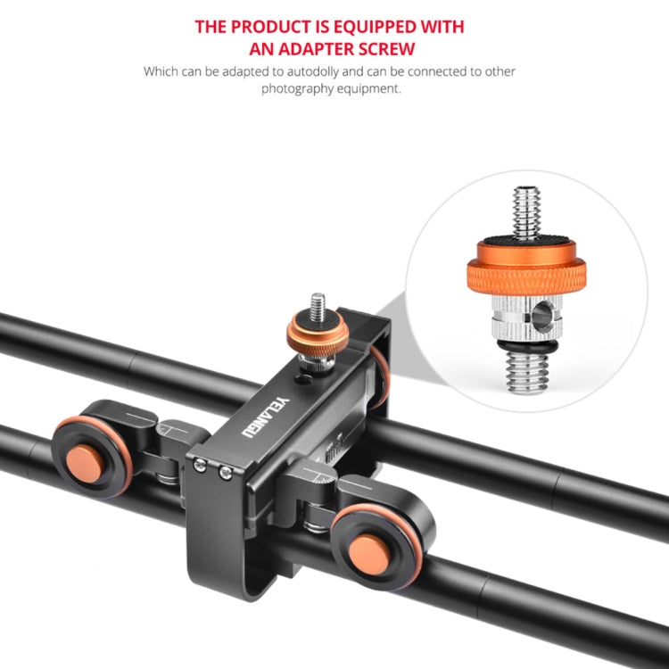 YELANGU L60E 60cm Slide Rail Track + L4 3-Wheel Video Dolly with Phone Clamp & Ballhead - Camera Slider by YELANGU | Online Shopping UK | buy2fix