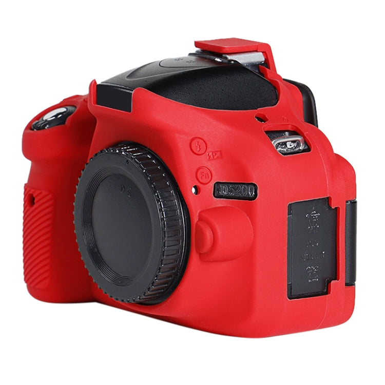 Soft Silicone Protective Case for Nikon D5200 (Red) - Camera Accessories by buy2fix | Online Shopping UK | buy2fix