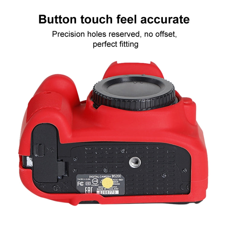 Soft Silicone Protective Case for Nikon D5200 (Red) - Camera Accessories by buy2fix | Online Shopping UK | buy2fix