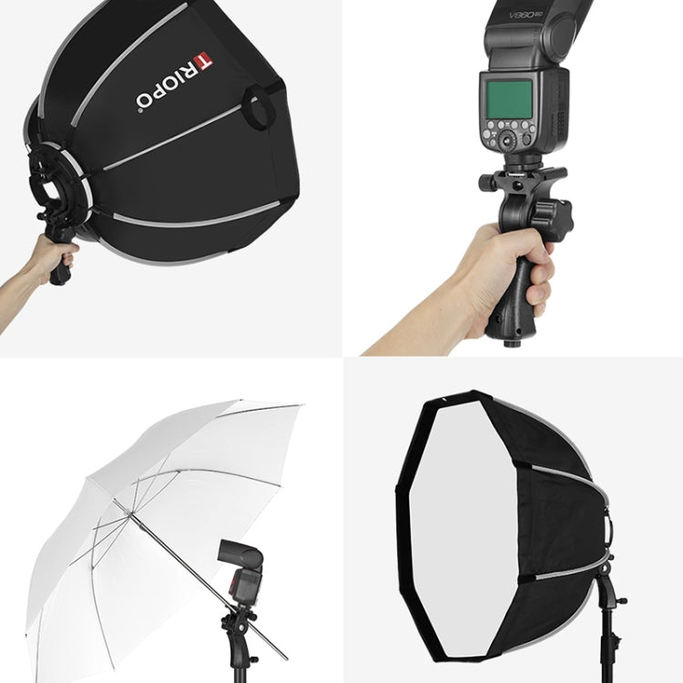 TRIOPO KS90 90cm Dome Speedlite Flash Octagon Parabolic Softbox Diffuser with Bracket Mount Handle for Speedlite - Camera Accessories by TRIOPO | Online Shopping UK | buy2fix