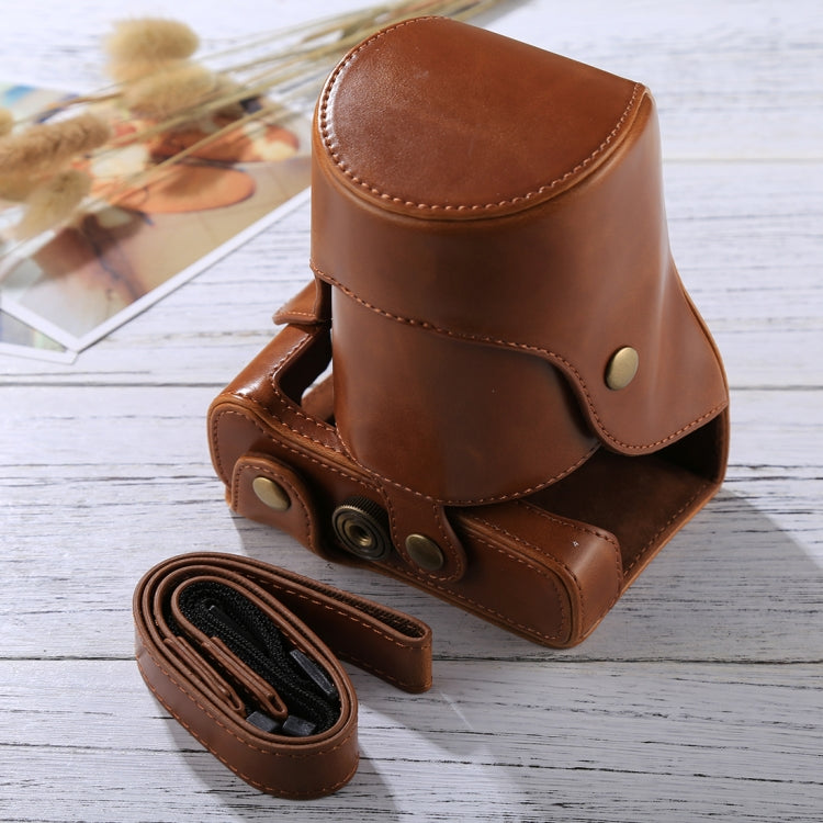 Full Body Camera PU Leather Case Bag with Strap for FUJIFILM X-E3 (18-55mm / XF 23mm Lens)(Brown) - Camera Accessories by buy2fix | Online Shopping UK | buy2fix