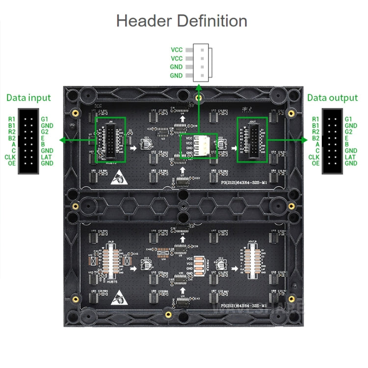 Waveshare RGB Full-Color LED Matrix Panel, 3mm Pitch, 64 x 64 Pixels, Adjustable Brightness - Consumer Electronics by WAVESHARE | Online Shopping UK | buy2fix