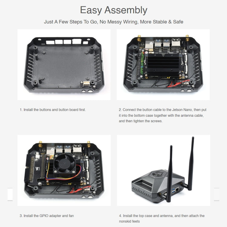 Waveshare Aluminum Case Type F for Jetson Nano Development Kit - Other Accessories by WAVESHARE | Online Shopping UK | buy2fix