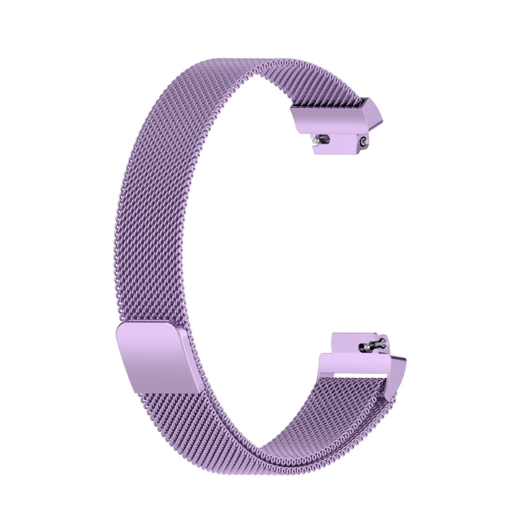 For Fitbit Inspire 2 Milanese  Watch Band, Size:S(Light Purple) - Smart Wear by buy2fix | Online Shopping UK | buy2fix