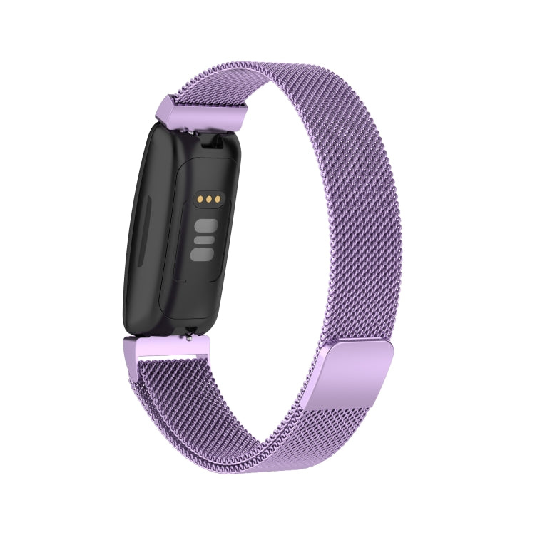 For Fitbit Inspire 2 Milanese  Watch Band, Size:S(Light Purple) - Smart Wear by buy2fix | Online Shopping UK | buy2fix