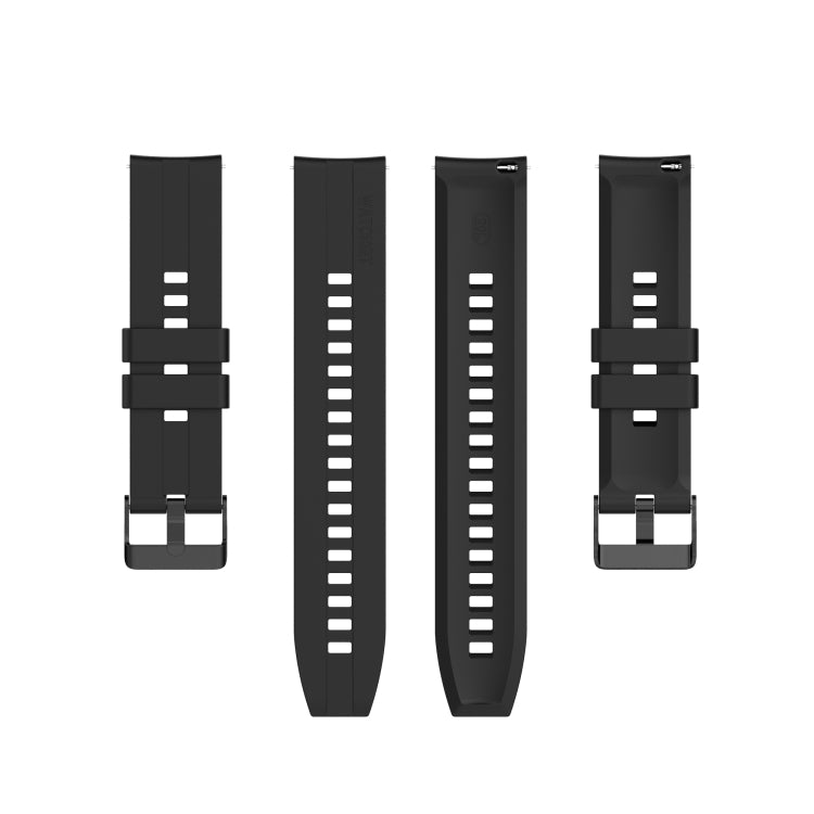 For Huawei Watch GT 2 42mm Silicone  Watch Band with Black Buckle(Black) - Smart Wear by buy2fix | Online Shopping UK | buy2fix