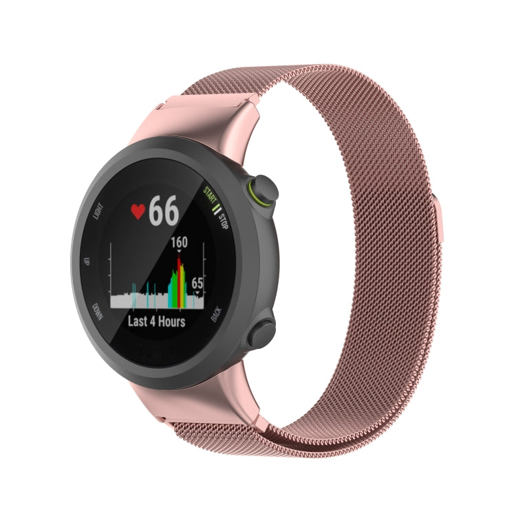 For Garmin Forerunner 45 / 45S / Swim 2 Milanese Watch Band(Rose Pink) - Smart Wear by buy2fix | Online Shopping UK | buy2fix