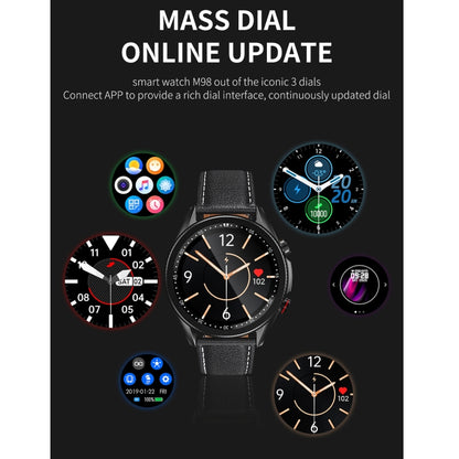 M98 1.28 inch IPS Color Screen IP67 Waterproof Smart Watch, Support Sleep Monitor / Heart Rate Monitor / Bluetooth Call, Style:Steel Strap(Black) - Smart Wear by buy2fix | Online Shopping UK | buy2fix