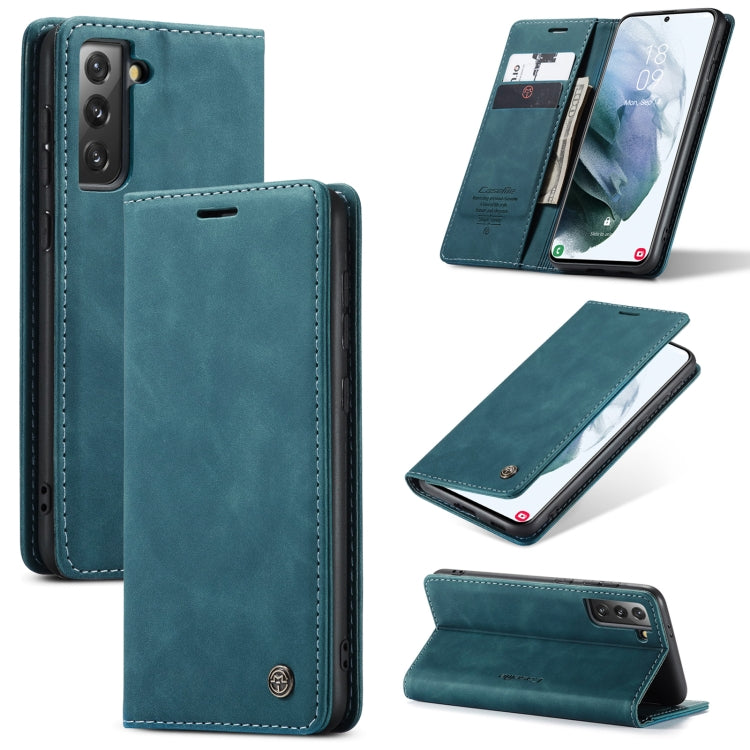 For Samsung Galaxy S21 5G CaseMe 013 Multifunctional Horizontal Flip Leather Case with Holder & Card Slot & Wallet(Blue) - Galaxy S21 5G Cases by CaseMe | Online Shopping UK | buy2fix