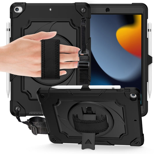 360 Degree Rotation Turntable Contrast Color Robot Shockproof Silicone + PC Protective Case with Holder For iPad 10.2 / 10.2 (2020) / Pro 10.5(Black) - iPad Air (2022) / (2020) 10.9 Cases by buy2fix | Online Shopping UK | buy2fix
