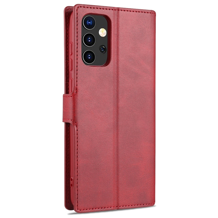 For Samsung Galaxy A52 5G / 4G AZNS Calf Texture Horizontal Flip Leather Case with Holder & Card Slots & Wallet & Photo Frame(Red) - Galaxy Phone Cases by AZNS | Online Shopping UK | buy2fix