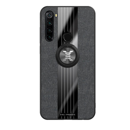 For Xiaomi Redmi Note 8 XINLI Stitching Cloth Texture Shockproof TPU Protective Case with Ring Holder(Black) - Xiaomi Cases by XINLI | Online Shopping UK | buy2fix