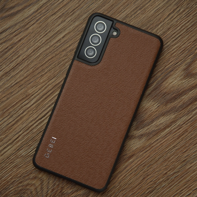 For Samsung Galaxy S21+ 5G GEBEI Full-coverage Shockproof Leather Protective Case(Brown) - Galaxy S21+ 5G Cases by GEBEI | Online Shopping UK | buy2fix