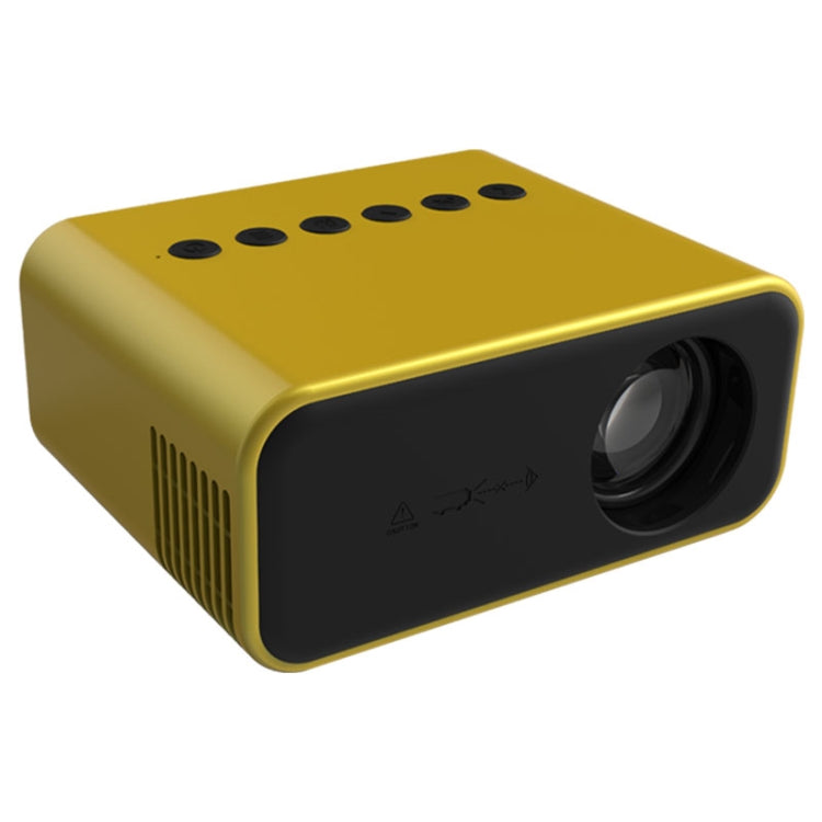 T500 1920x1080P 80 Lumens Portable Mini Home Theater LED HD Digital Projector With Remote Control & Adaptor(Yellow) - Consumer Electronics by buy2fix | Online Shopping UK | buy2fix
