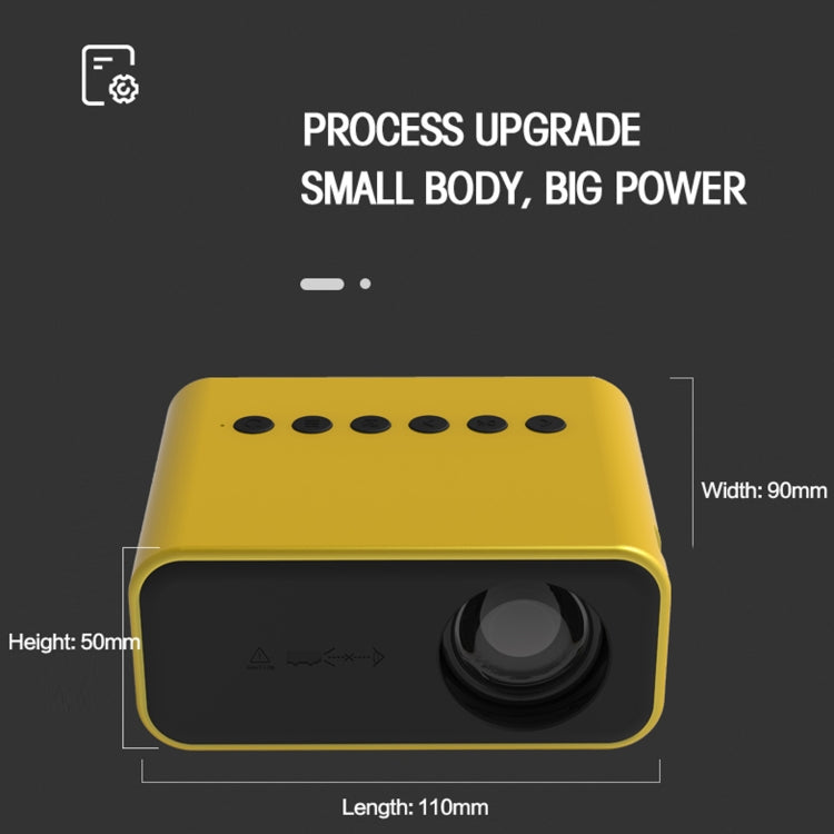 T500 1920x1080P 80 Lumens Portable Mini Home Theater LED HD Digital Projector With Remote Control & Adaptor(Yellow) - Consumer Electronics by buy2fix | Online Shopping UK | buy2fix