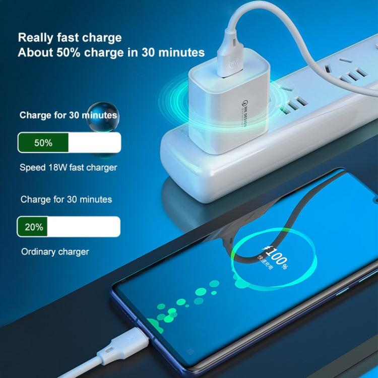 WK WP-U57 18W Speed QC3.0 Fast Charger + USB to Type-C / USB-C Data Cable, Plug Type:EU Plug - USB Charger by WK | Online Shopping UK | buy2fix