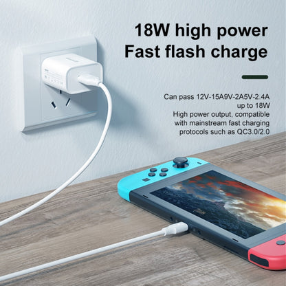 WK WP-U57 Max 18W Maxspeed QC3.0 Fast Charger + USB to 8 Pin Data Cable, Plug Type:US Plug - USB Charger by WK | Online Shopping UK | buy2fix