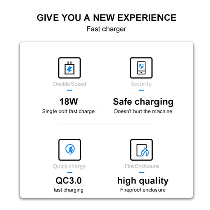 WK WP-U57 Max 18W Maxspeed QC3.0 Fast Charger + USB to 8 Pin Data Cable, Plug Type:EU Plug - Apple Accessories by WK | Online Shopping UK | buy2fix