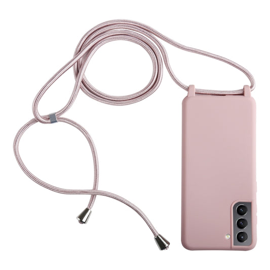 For Samsung Galaxy S21+ 5G Candy Colors TPU Protective Case with Lanyard(Rose Gold) - Samsung Accessories by buy2fix | Online Shopping UK | buy2fix