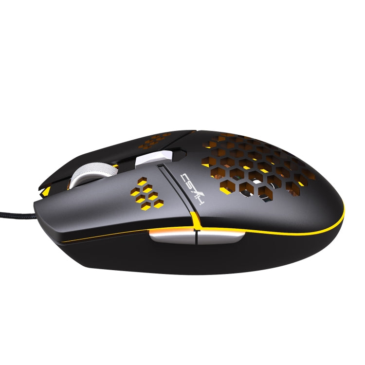 HXSJ J400 6 Keys 8000DPI RGB Light Fan Cooling Gaming Wired Mouse - Wired Mice by HXSJ | Online Shopping UK | buy2fix