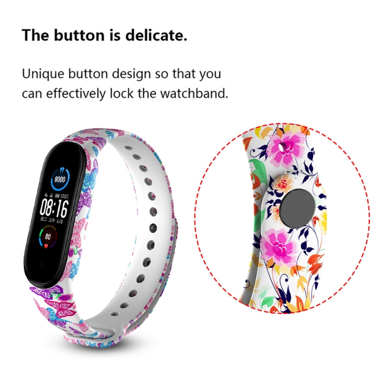 For Xiaomi Mi Band 6 (CA8856) Colored Drawing Silicone Watch Band(Peacock) - Smart Wear by buy2fix | Online Shopping UK | buy2fix