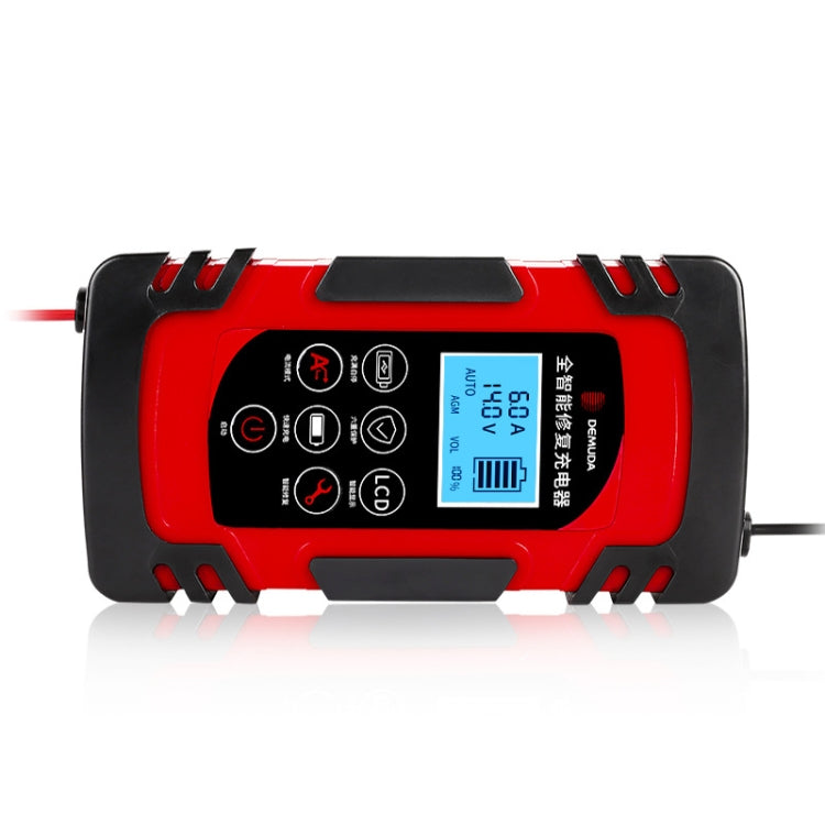 DEMUDA DC-80 Car Battery Charger 12V/24V Intelligent Pulse Repair Type Lead-acid Battery, Plug Type:JP Plug(Red) - In Car by buy2fix | Online Shopping UK | buy2fix