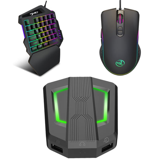 HXSJ P6+V100+A867 Keyboard Mouse Converter + One-handed Keyboard + RGB Gaming Mouse Set - Wired Mice by HXSJ | Online Shopping UK | buy2fix