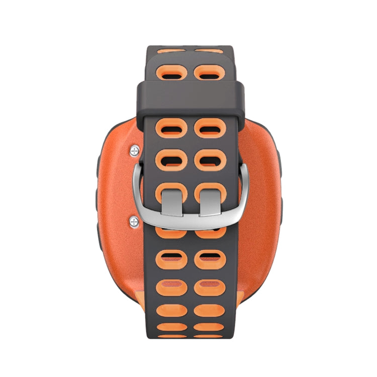 For Garmin Forerunner 310XT Two-color Silicone Watch Band(Grey Orange) - Smart Wear by buy2fix | Online Shopping UK | buy2fix