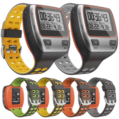 For Garmin Forerunner 310XT Two-color Silicone Watch Band(Grey Orange) - Smart Wear by buy2fix | Online Shopping UK | buy2fix