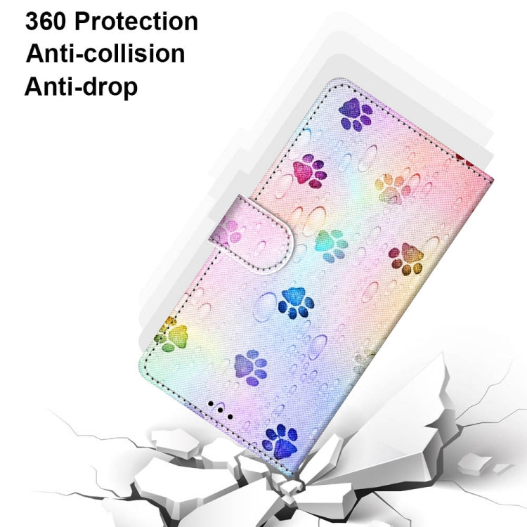 For Xiaomi Redmi Note 10 5G Coloured Drawing Cross Texture Horizontal Flip PU Leather Case with Holder & Card Slots & Wallet & Lanyard(Footprint Water Drops) - Xiaomi Cases by buy2fix | Online Shopping UK | buy2fix