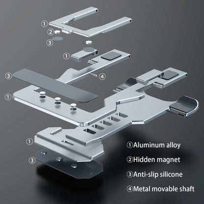 R-JUST HZ06 Universal Foldable Magnetic Flakes Aluminum Alloy Mobile Phones / Tablets Holder(Grey) - Desktop Holder by R-JUST | Online Shopping UK | buy2fix