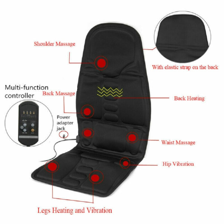 7 Massage Heads 8 Modes Car / Household Multifunctional Whole Body Cervical Massage Seat Cushion, Plug Type:EU Plug(Black) - In Car by buy2fix | Online Shopping UK | buy2fix