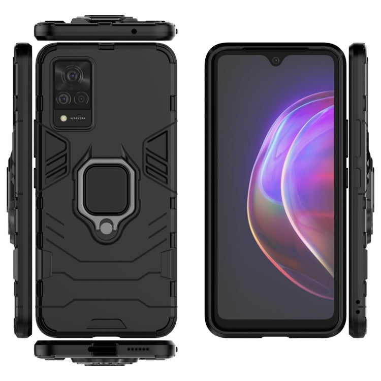 For vivo V21 Shockproof PC + TPU Protective Case with Magnetic Ring Holder(Black) - OPPO & vivo Accessories by buy2fix | Online Shopping UK | buy2fix