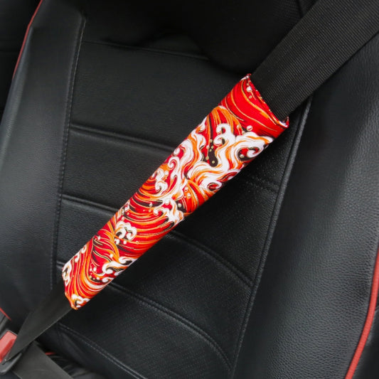 Car Seat Belt Protective Cover(Sea Wave Red) - In Car by buy2fix | Online Shopping UK | buy2fix