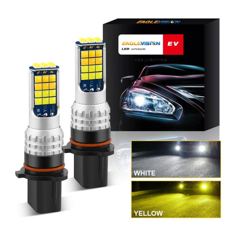 2 PCS V6 P13W DC9-36V 30W 3000LM IP65 Car LED Double Color Fog Light with 30LEDs SMD-2525 Lamp - In Car by buy2fix | Online Shopping UK | buy2fix